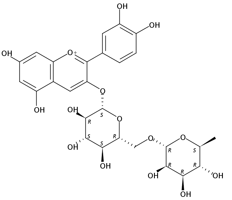 矢車菊素-3-蕓香糖苷 CAS：28338-59-2 中藥對照品標準品