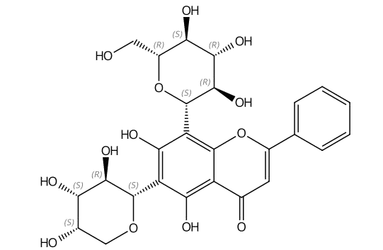 白楊素6-C-阿拉伯糖8-C-葡萄糖苷 | CAS No： 185145-33-9對照品