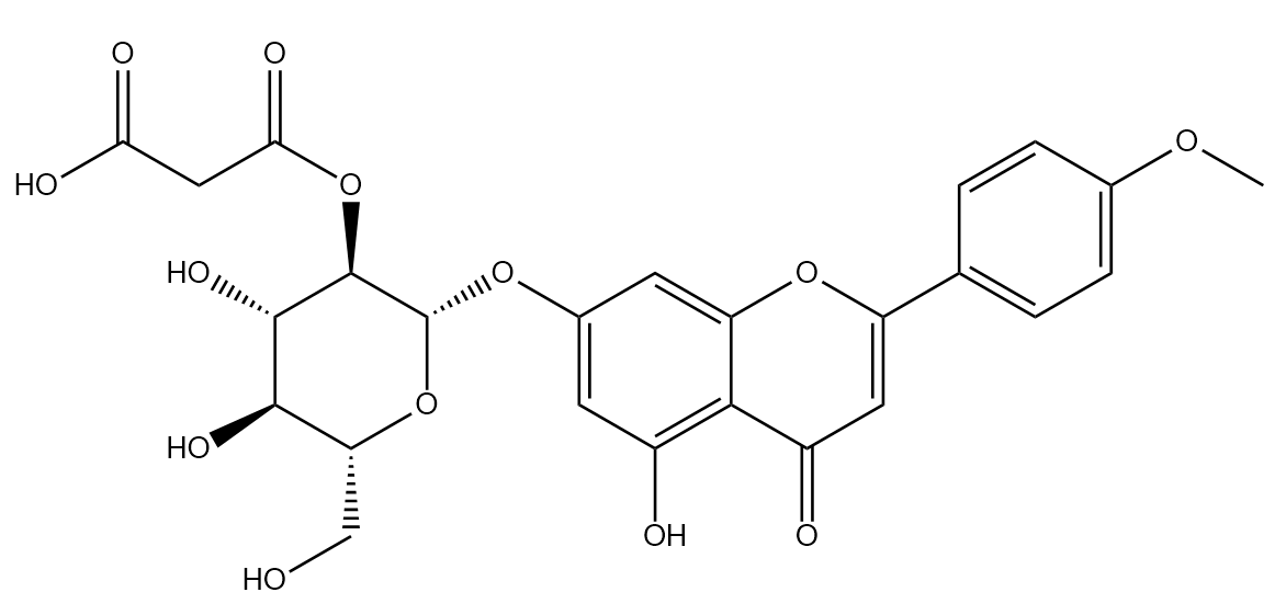 金合歡素-7-O-(2''-O-丙二酸單酰)-β-D-葡萄糖苷